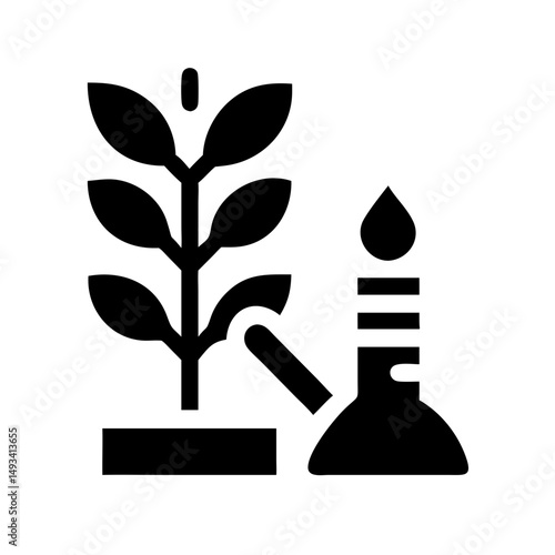 Plant breeding silhouette on transparent background for web and graphic design