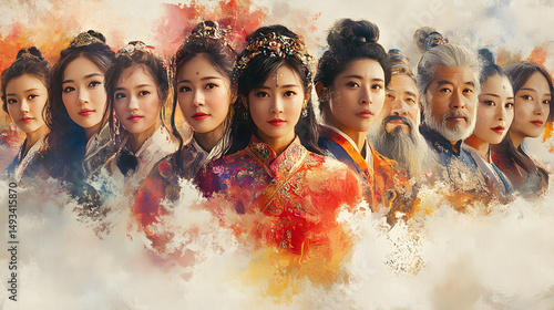 portrait banner celebrating asian american and pacific islander heritage month diverse aapi women and men digital art. Generative Ai