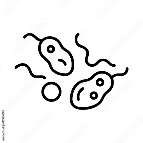 Spore or yeast cells on transparent background for web and graphic design
