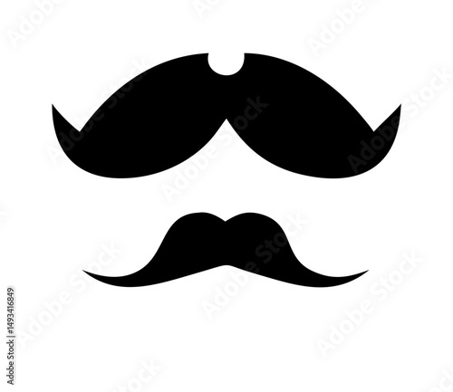 The aristocrat pointed edges regal mustache silhouette on transparent background for web and graphic design