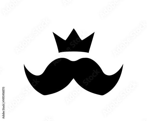 The aristocrat pointed edges regal mustache silhouette on transparent background for web and graphic design