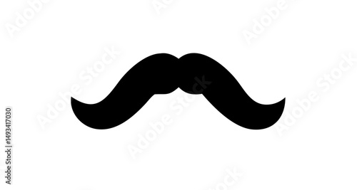 The chevron bold and thick Tom Selleck style mustache on transparent background for web and graphic design