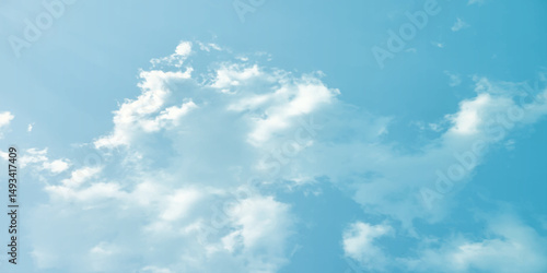 Sunny sky blue light watercolor background. Aquarelle painting brush effect card paper textured canvas cloudy smoke space for text, entertaining card, template. aquamarine color graphics illustration