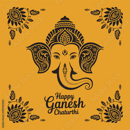 Decorative Ganesh Chaturthi Poster