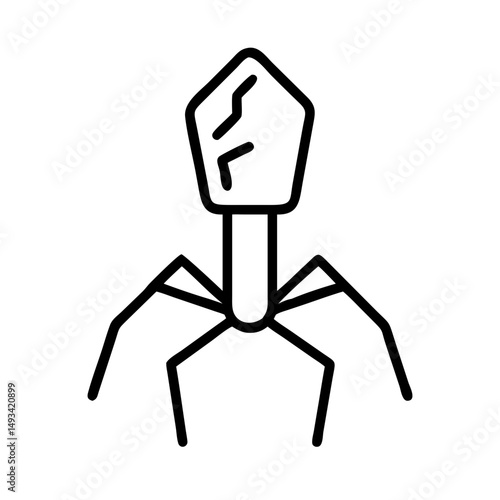 Virus or bacteriophage on transparent background for web and graphic design