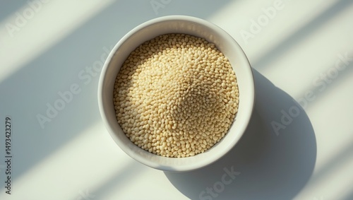 A bowl filled with coriander or cilantro seeds