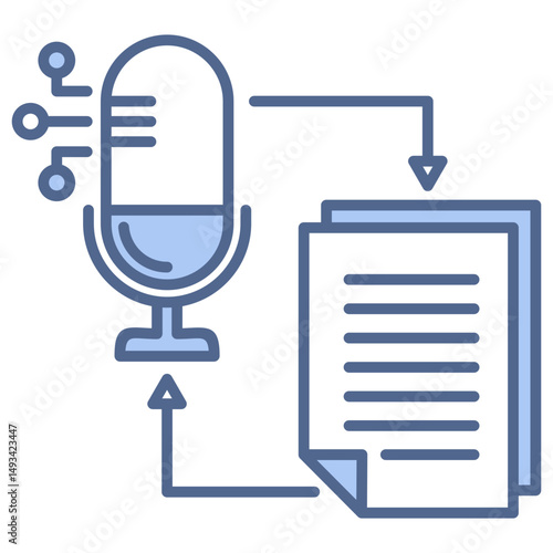 Speech Synthesis Blue Icon