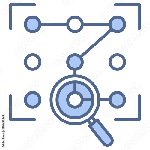 Pattern Recognition Blue Icon