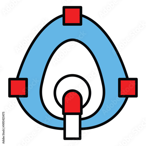 Ventilator Vector Icon Showing Airflow Medical Device
