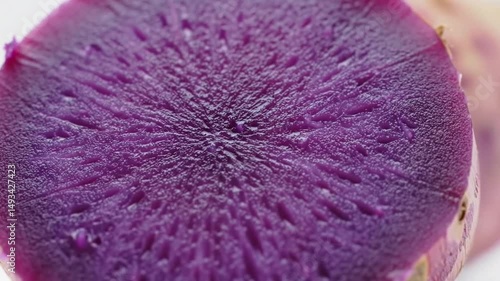 Exotic Purple Yam Close Up Texture Vegetable Preparation Ingredient