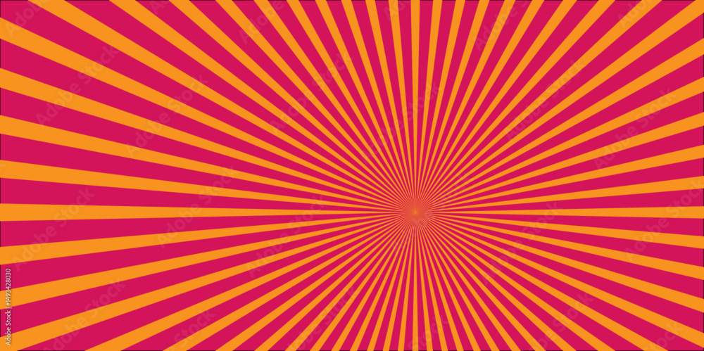 Fototapeta premium Rays background in retro style. Minimal sunrise radiate striped wave geometric circus light Colorful sun rays sunburst pattern background.