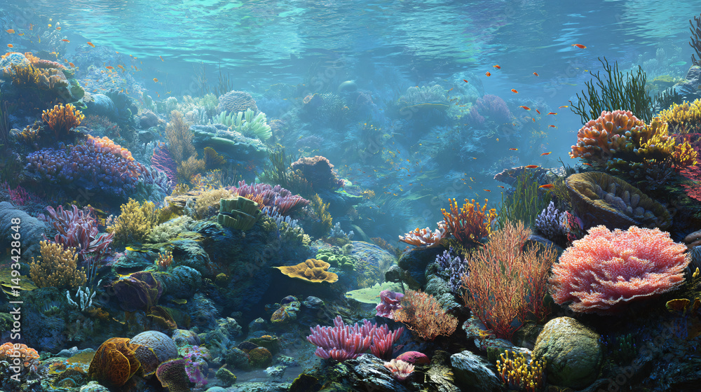 Fototapeta premium reef teeming with marine organisms