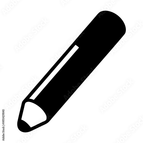 Simple black and white drawing of a pencil, perfect for note taking