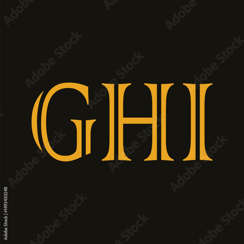 GHI Letter Initial Logo Design Template Vector Illustration