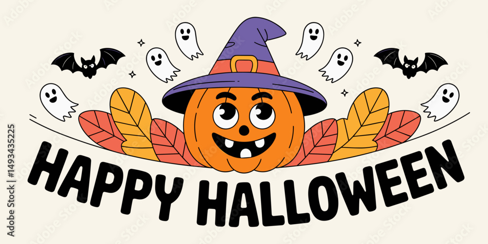 Fototapeta premium halloween spooky poster, halloween background poster, vintage halloween poster, halloween party poster, thanksgiving poster, halloween poster, background poster, thanksgiving card, cute halloween clip