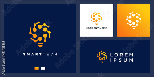 Smart tech logo with bulb for inspiration