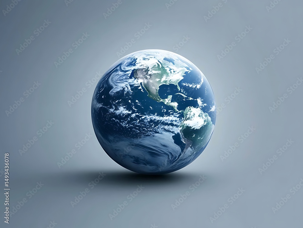 Fototapeta premium 蒼い球体、静寂の光