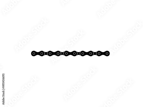 Silhouette of the Chain for Motorcycle, Bike or Bicycle, Machinery, for Art Illustration, Logo Type, Pictogram, Website or Graphic Design Element. Vector Illustration