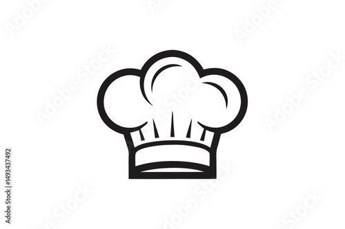 Vector illustration of a chef hat design suitable for culinary themes and food-related projects in a minimalist style