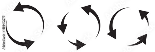 circle arrow icon set. circular arrow icon, refresh, reload arrow icon symbol sign, vector illustration
