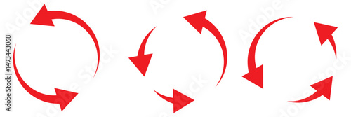 circle arrow icon set. circular arrow icon, refresh, reload arrow icon symbol sign, vector illustration