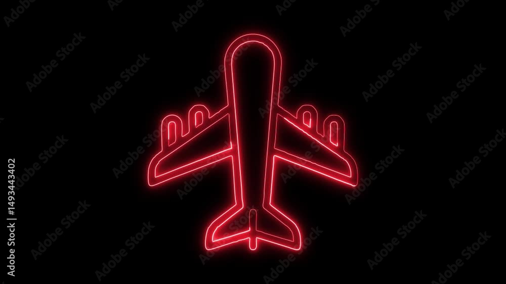 Airplane Icon HD Video black background Airplane Icon HD Video black background