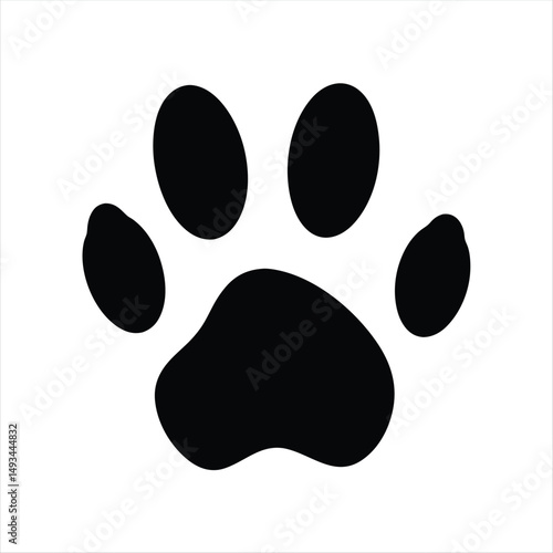 Silhouette of a paw print on white background that seems familiar