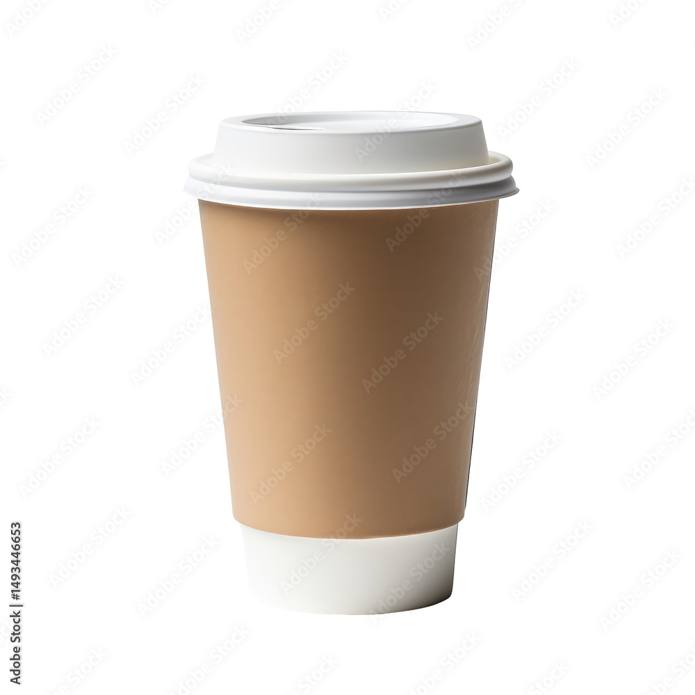 Disposable Coffee Cup with Lid on Transparent Background Disposable Coffee Cup with Lid on Transparent Background
