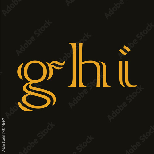 GHI Letter Initial Logo Design Template Vector Illustration