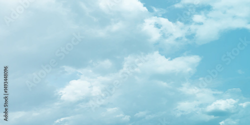 Sunny sky blue light watercolor background. Aquarelle painting brush effect card paper textured canvas cloudy smoke space for text, entertaining card, template. aquamarine color graphics illustration