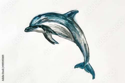 Dolphin is flying in the air