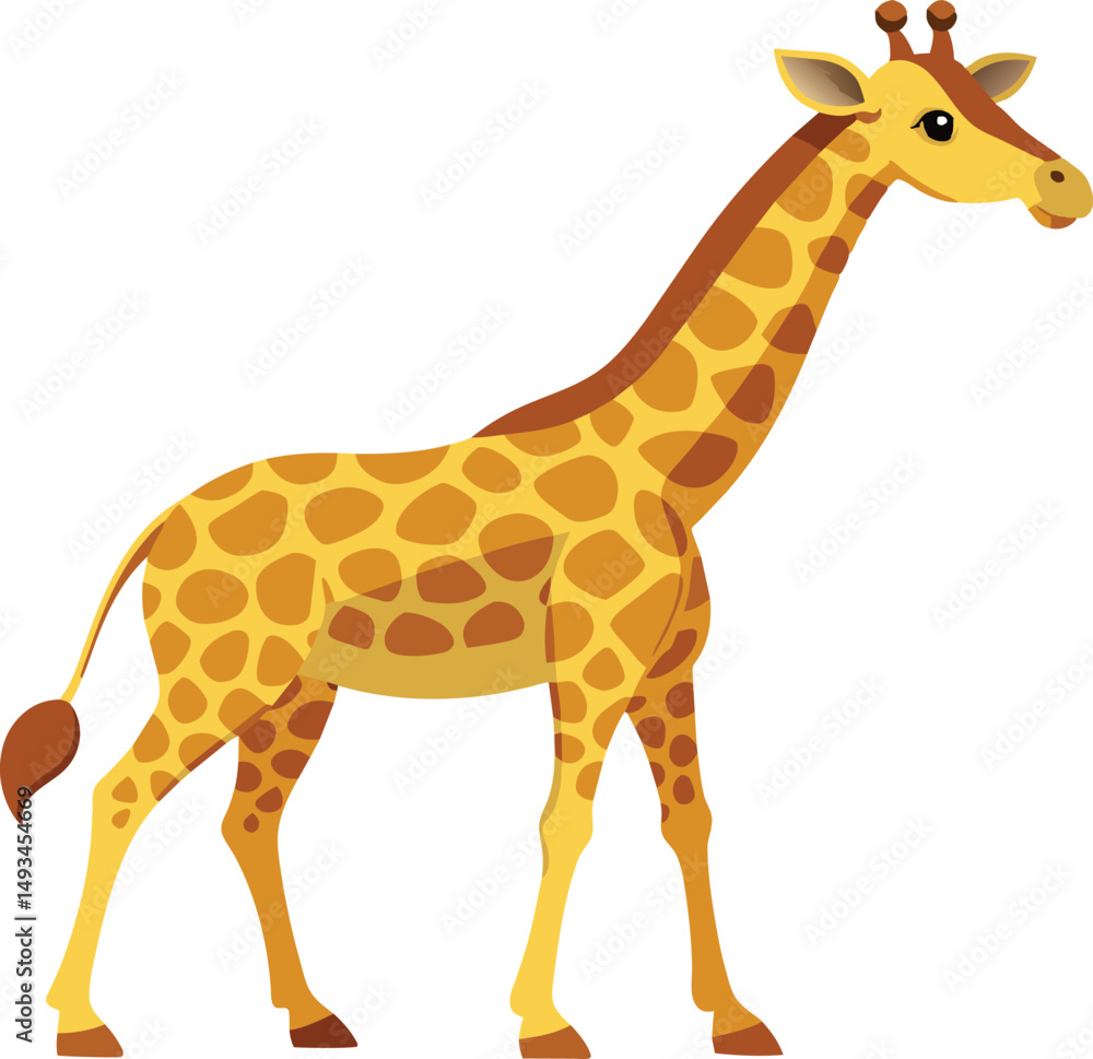 Naklejka premium Cute Giraffe Illustration Cartoon Animal
