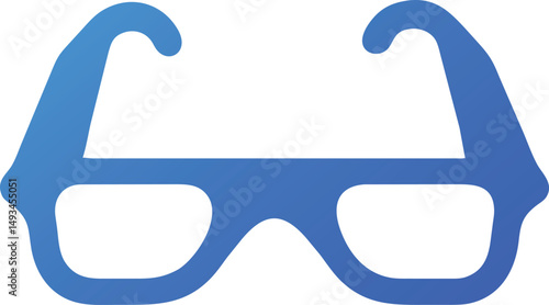 Blue Glasses Icon Simple Design