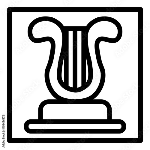 lyre line icon