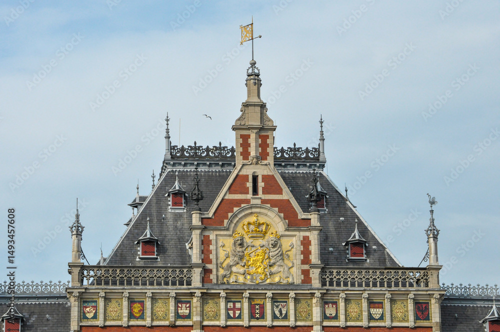 Fototapeta premium amsterdam centraal station tower