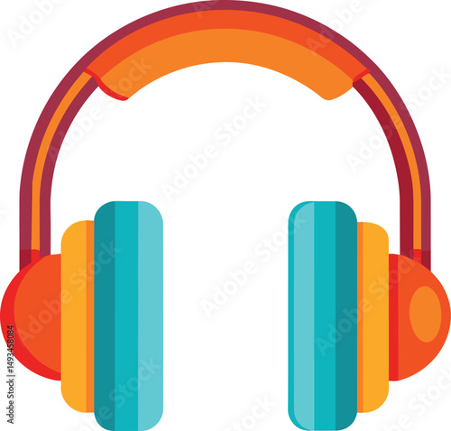 Colorful Headphones Music Audio Icon Design