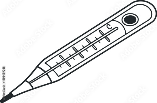 Temperature Measuring Tool Line Art