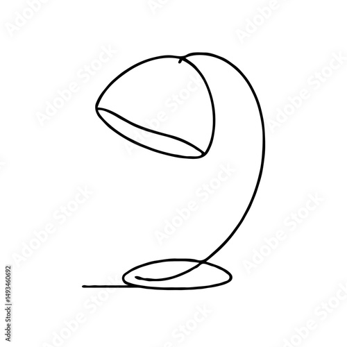 Minimalist line drawing of lamp in modern design style  