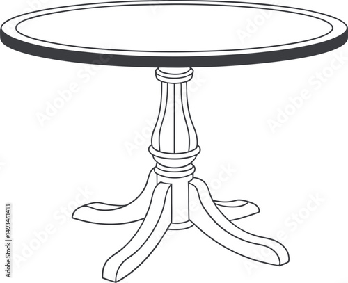 Simple Dining Table Vector Design