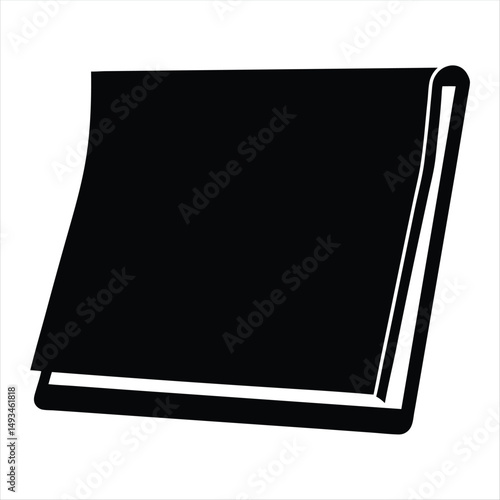 Abstract depiction of a closed book with a slightly open cover