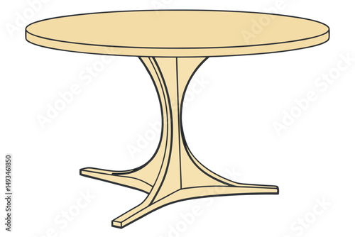 Minimalist Table Illustration Vector
