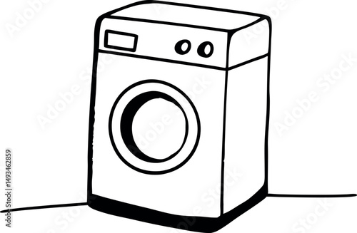 Washing Machine Line Drawing Vector Art