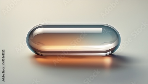 realistic transparent pill or capsule on white background 3d illustration