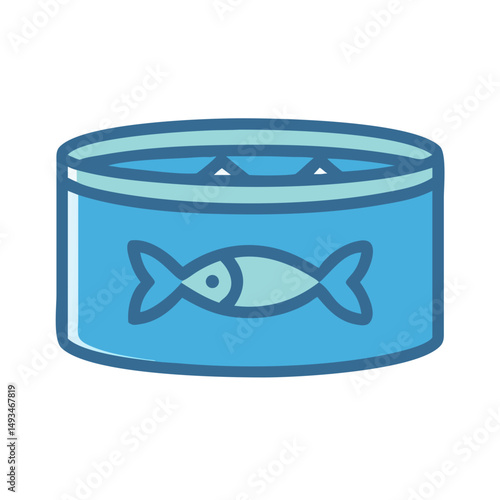 Illustration of canned fish on a black background