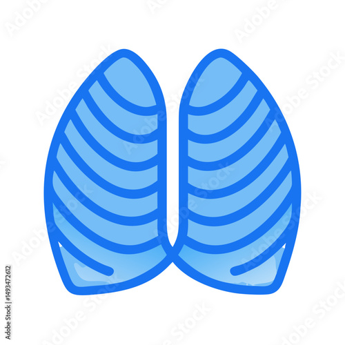 Stylized lungs graphic on black background for medical use