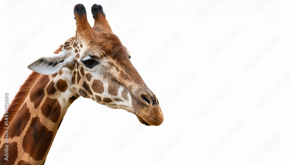 Fototapeta premium a giraffe isolated on transparent and white background