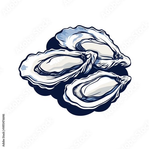 logo Seafood company with an oyster