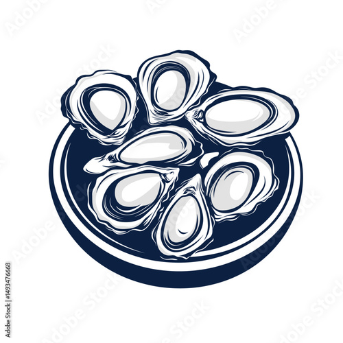logo Seafood company with an oyster