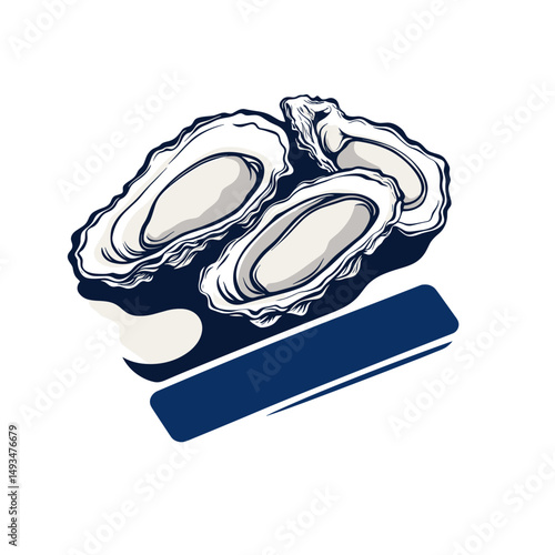logo Seafood company with an oyster