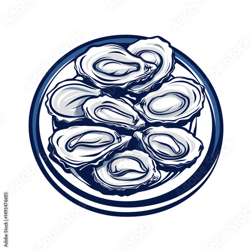 logo Seafood company with an oyster